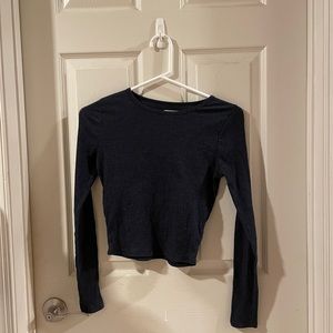 hollister co. | navy blue ribbed top